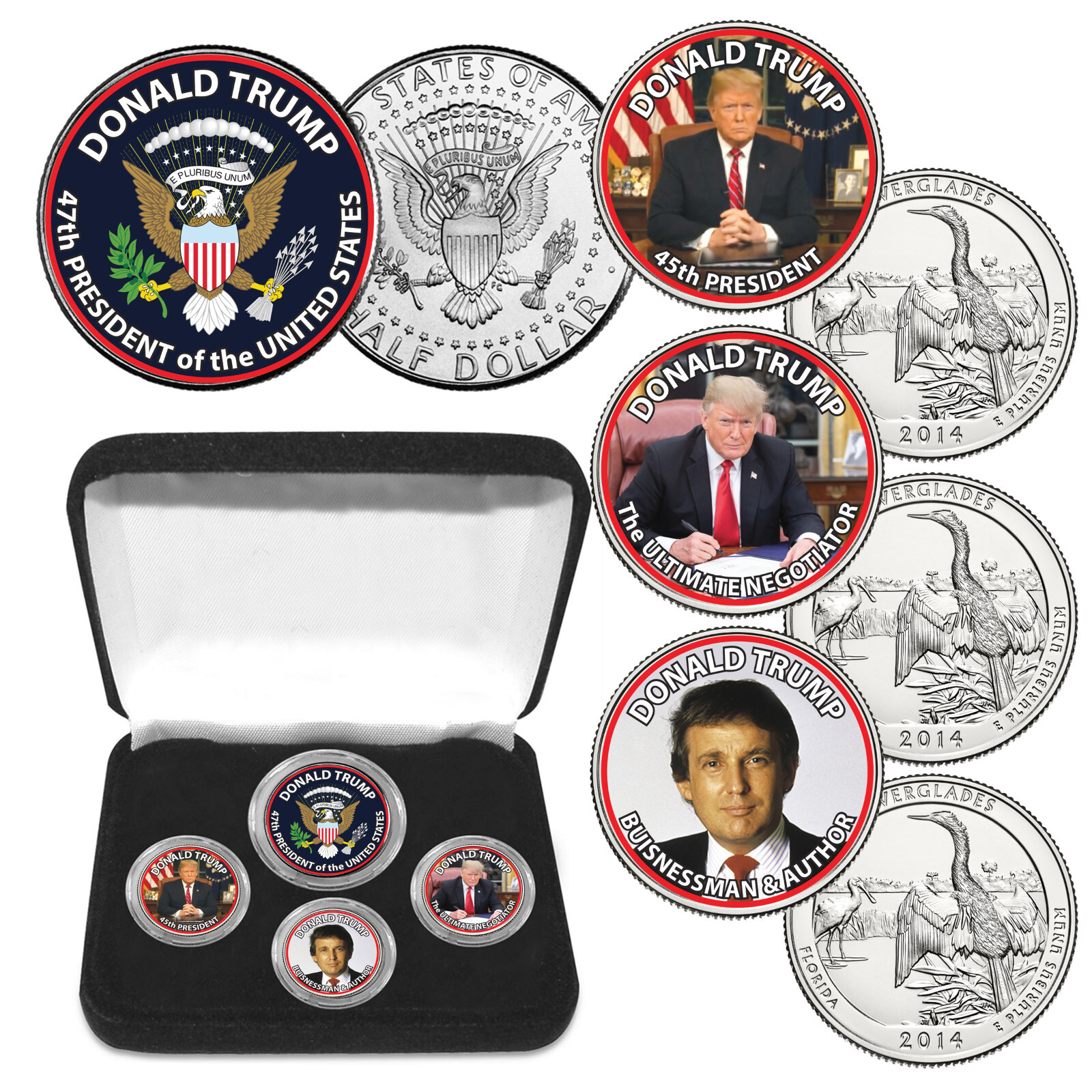 DONALD TRUMP  OFFICIAL Colorized  Coin  Collection - 47th President
