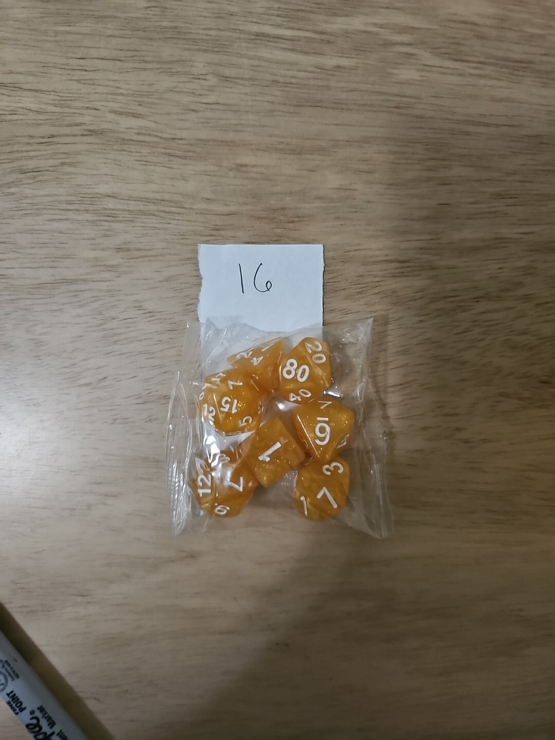 7pcs Polyhedral Dice Set - Assorted Colors - D4 through D20 - DnD