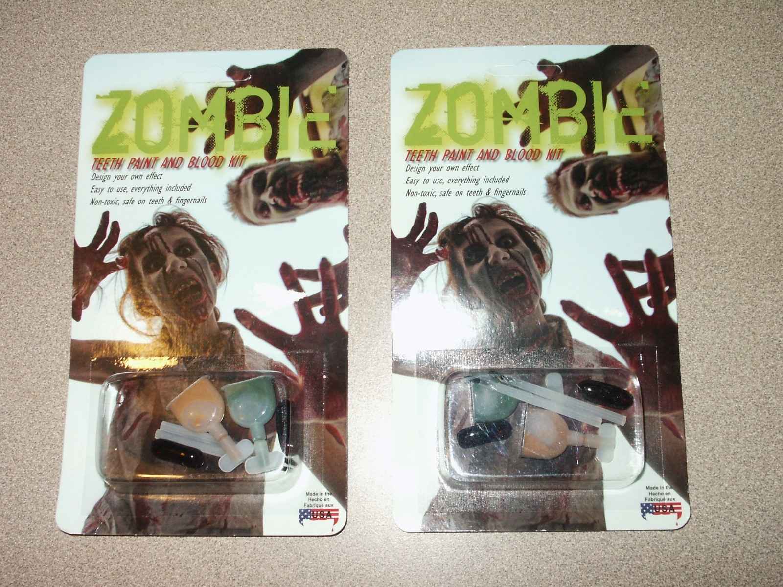 2 NEW Zombie Teeth Paint and Blood Kits Special Effects