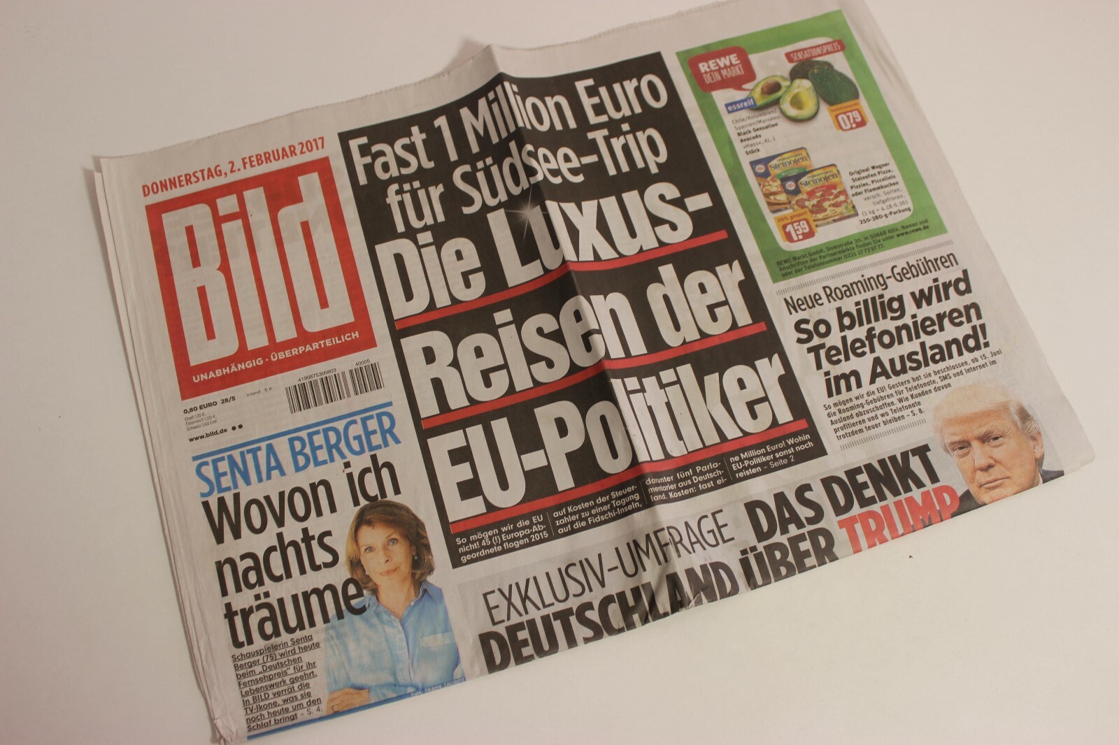 BILDzeitung 02.02.2017 February 2.2.2017 gift for special occasions