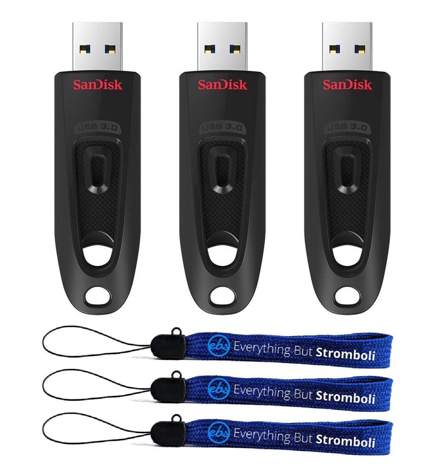 SanDisk 16GB 3 Pack Flash Drives Ultra 3.0 USB High Performance Thumb Drives ...