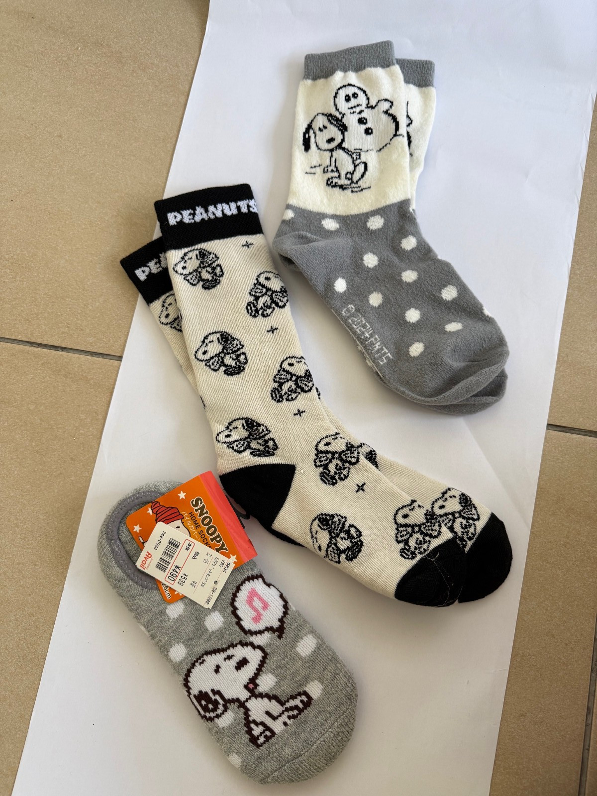 Snoopy warm fluffy  socks 3 pairs