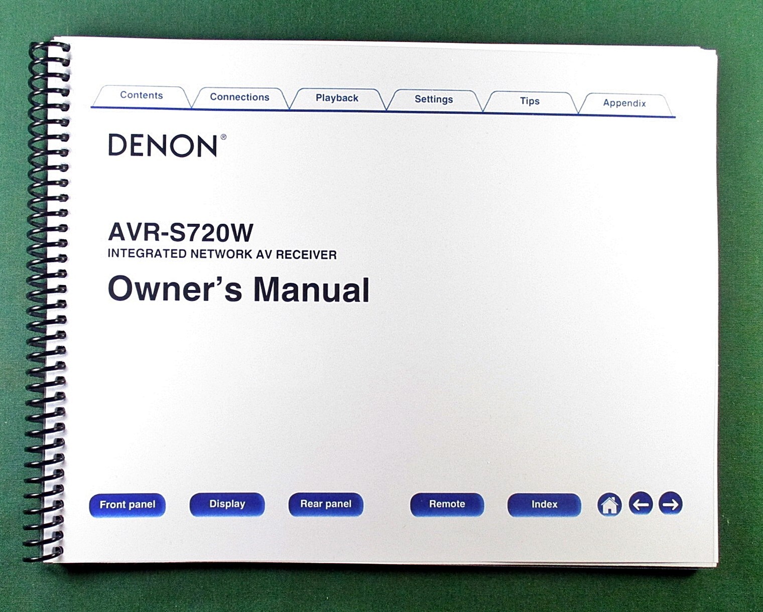 Denon AVR-S720W Instruction Manual: Full Color 267 Pages & Protective Covers!