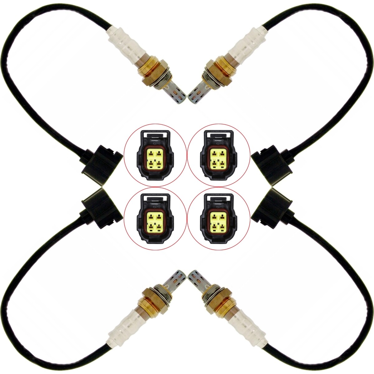 4pcs Oxygen O2 Sensor For 2005-2012 Chrysler 300 Upstream+Downstream