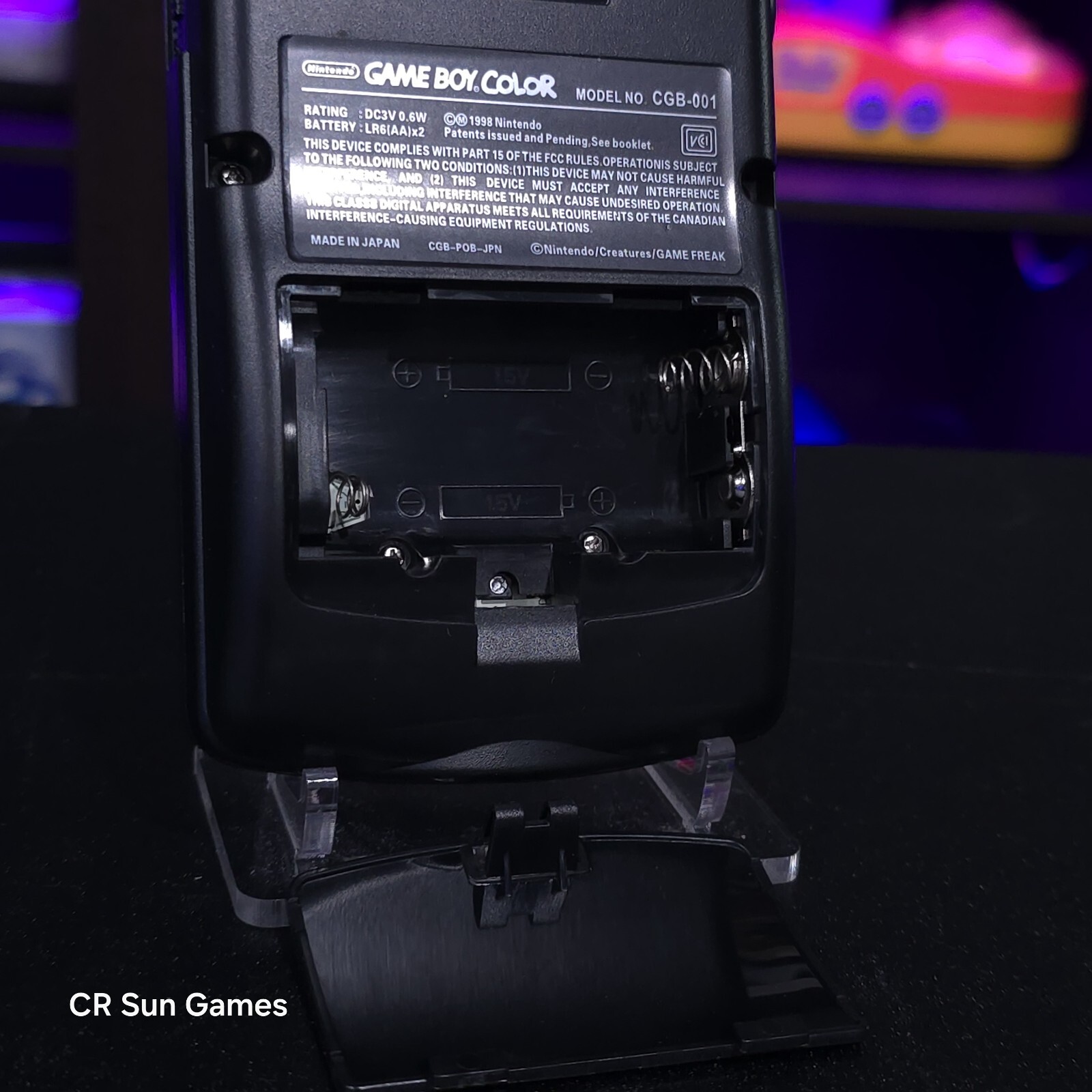 Black Gameboy Color Console OLED Touch Screen GBC Game Boy