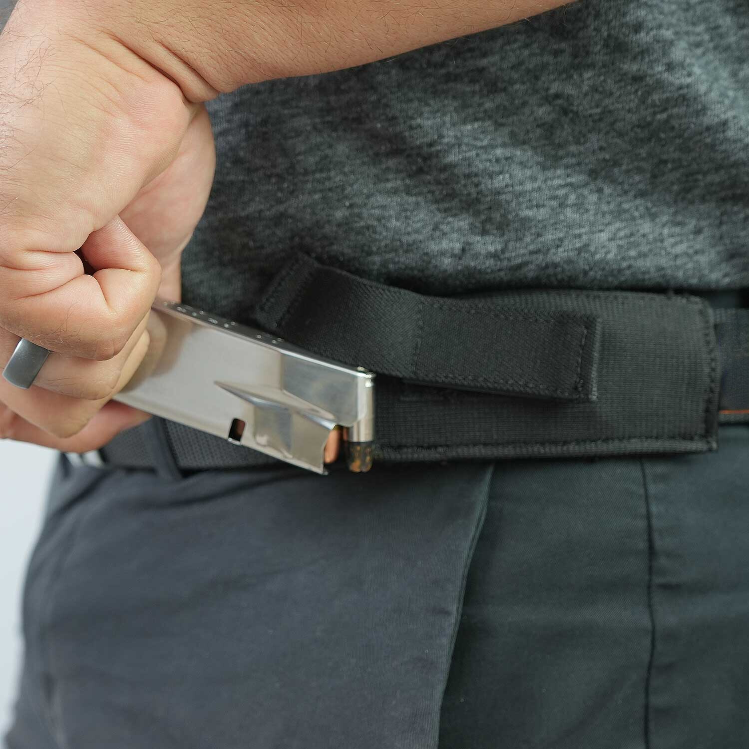 Tactical Concealed Carry Horizontal Pistol Magazine Pouch Holster 9mm Mag Holder