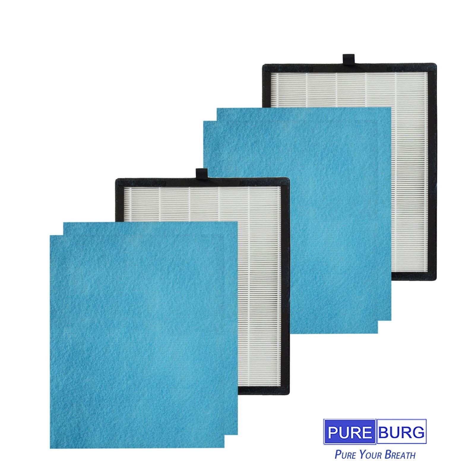 PUREBURG Replacement Filter Set Compatible with Colzer 142C, Simpure HP9, SP-...