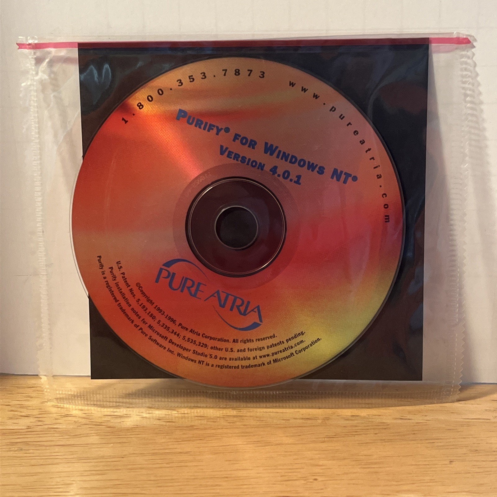 Vintage Purify For Windows NT Version 4.0.1 Pure Atria Software CD 1993-1996 NOS