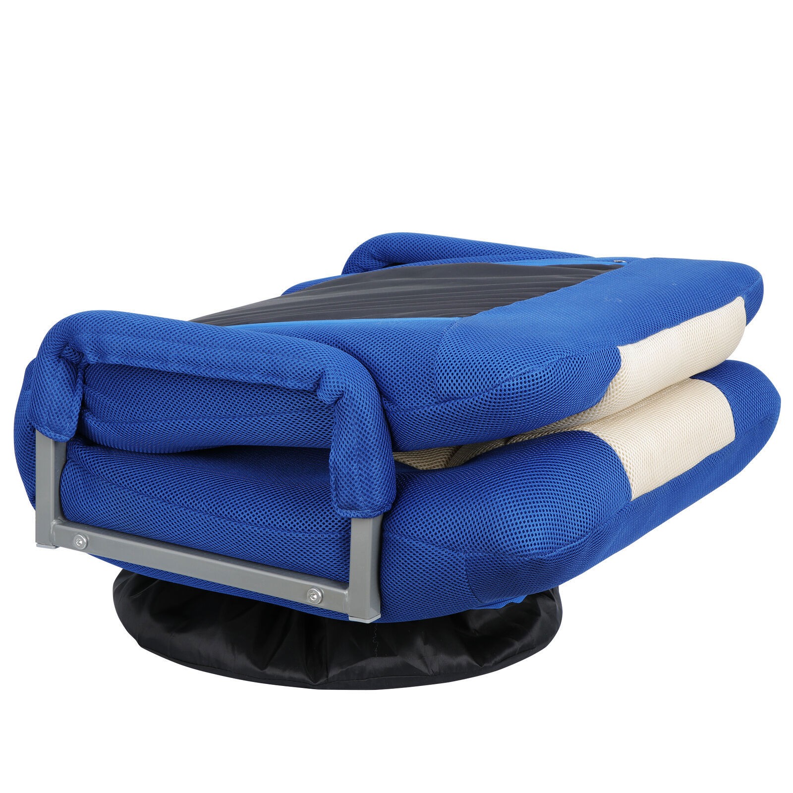 Blue Swivel Video Rocker Gaming Chair Swivel Foam Lounge w/ Headrest Floor Chair