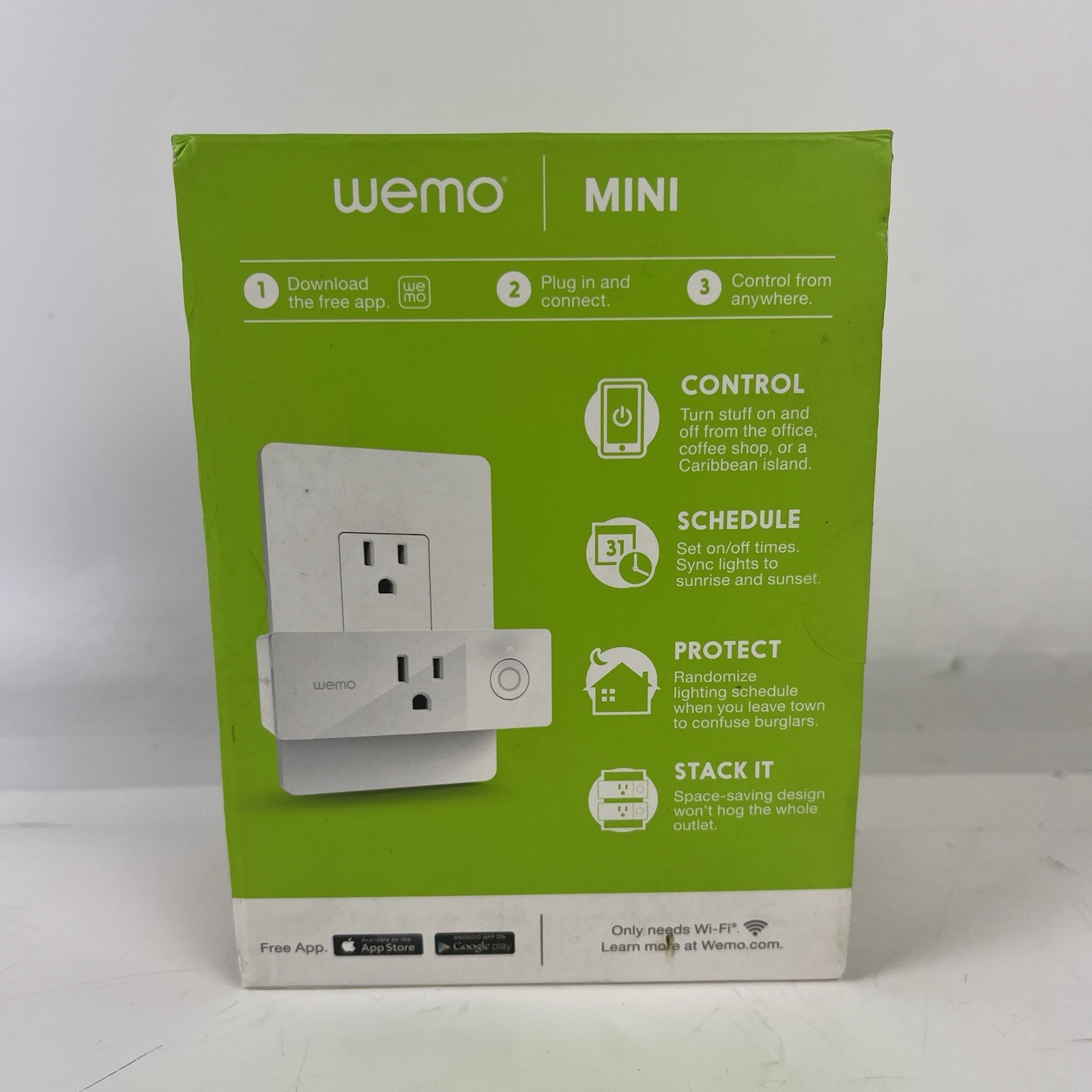 WeMo Mini Wi-Fi Smart Plug - White (F7C063)