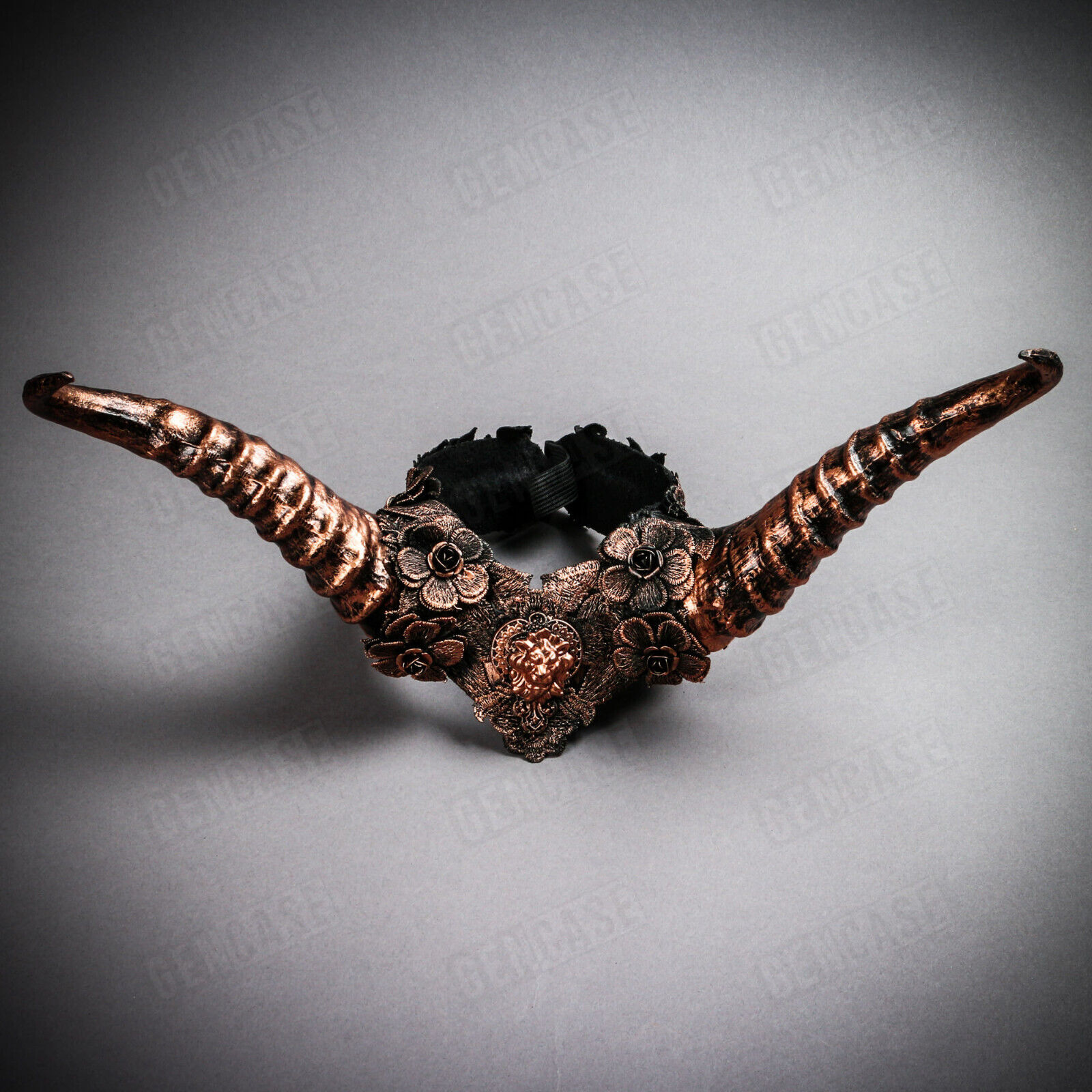 Black Copper Fairy Long Horn w/ Lace Head Piece Halloween Women Costume Headgear