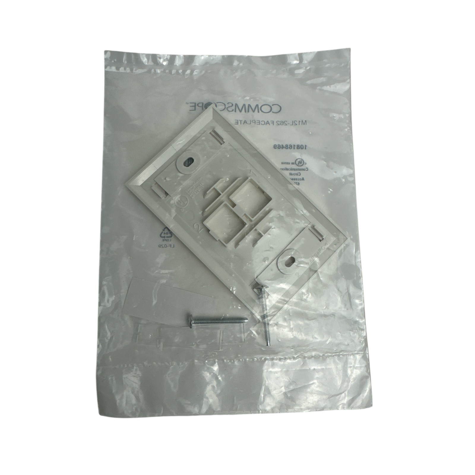 COMMSCOPE M12L-262 - Two Port L-Type Flush Mount Faceplate, White