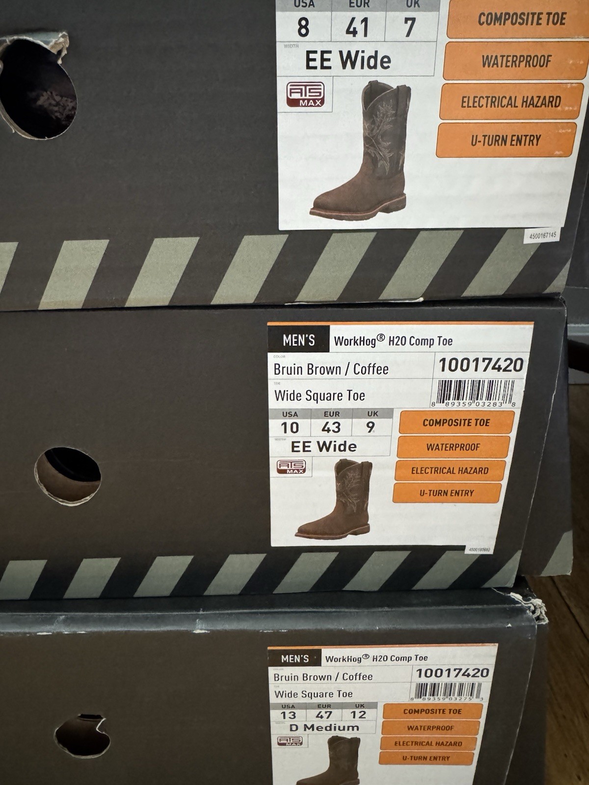 Ariat Workhog H2O Waterproof Composite Square Toe Work Boot 10017420