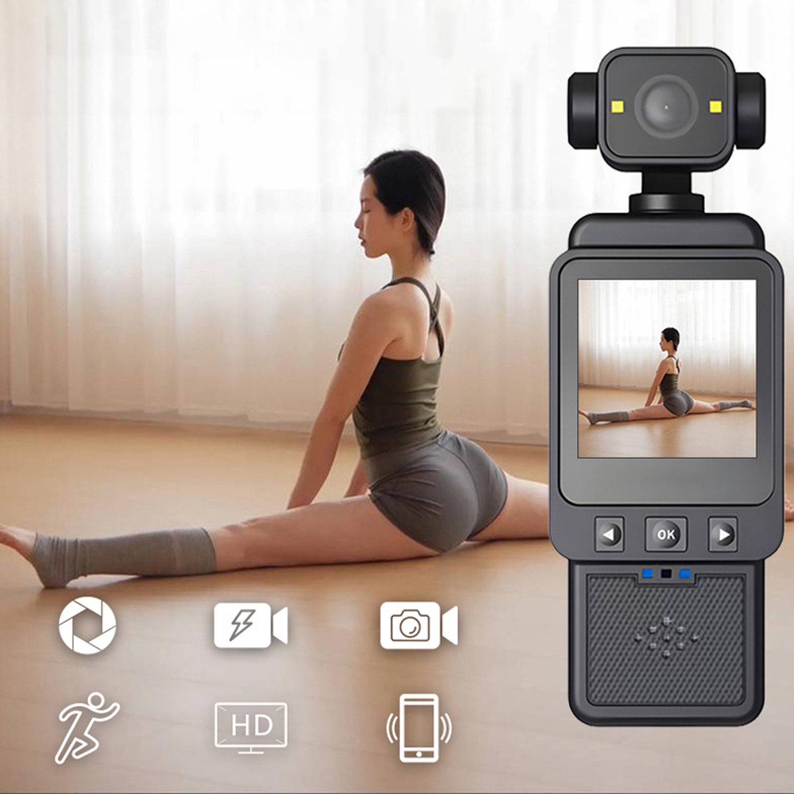 1080P HD Body Cam Rotatable Small Camcorder For Outdoor