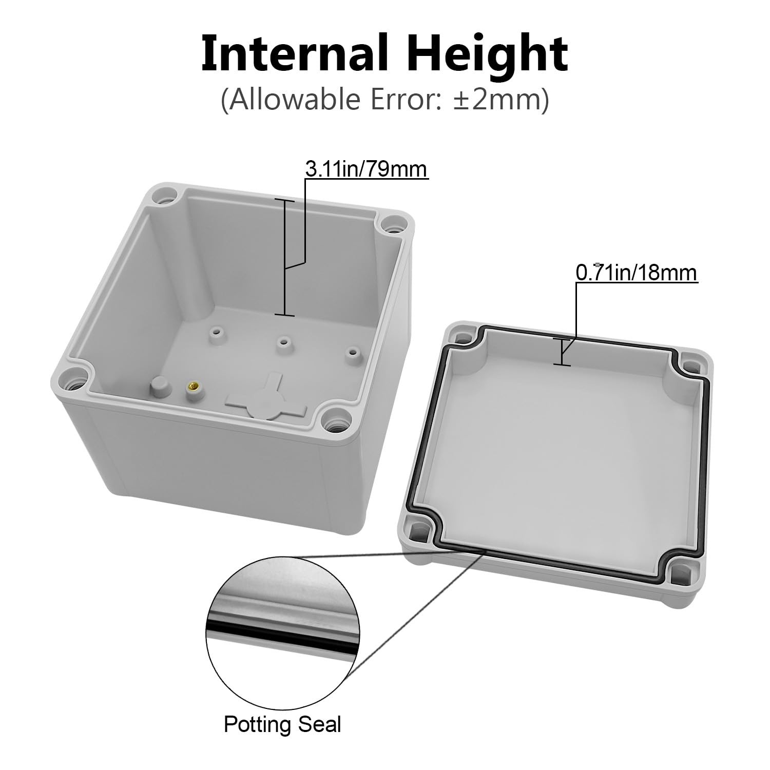 Junction Box IP67 Waterproof Dustproof ABS Plastic Project Box for Electrical...