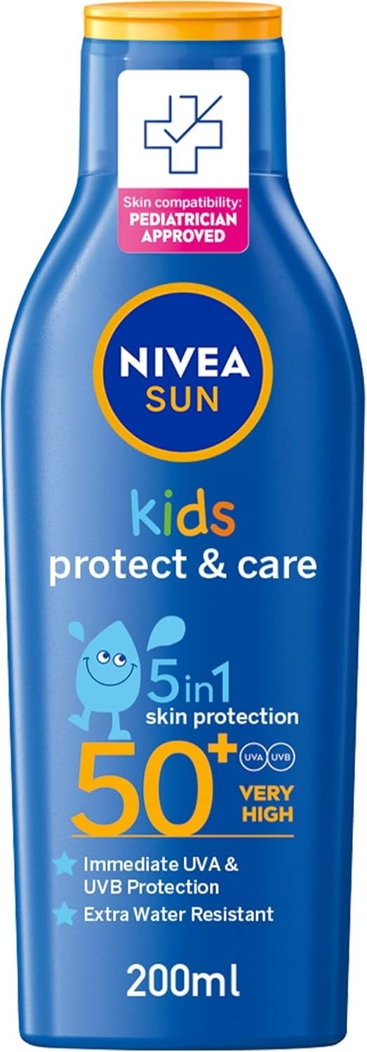 NIVEA SUN Kids Lotion, UVA & UVB Protection, Protect & Play Moisturizing, SPF 50