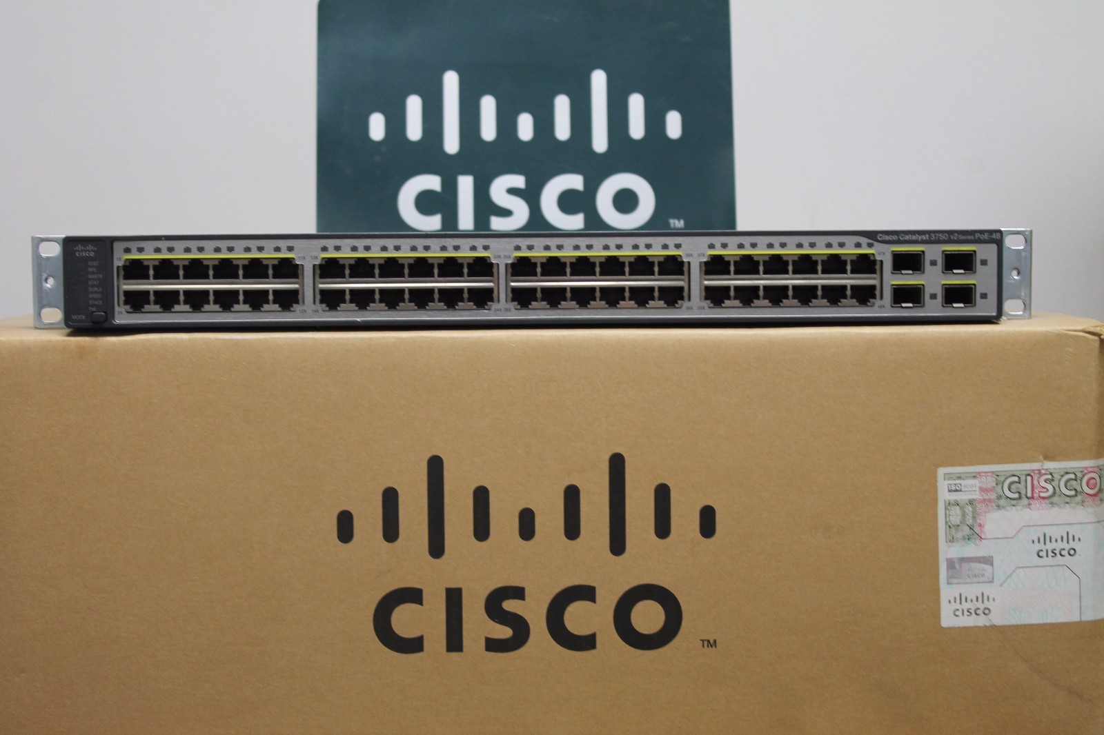 Cisco Catalyst WS-C3750V2-48PS-S 48-Port PoE Switch WS-C3750-48PS-S LATEST VER