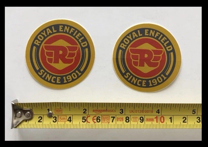 2 RE ROYAL ENFIELD decals stickers baggers cafe racers travel indian racing hogs