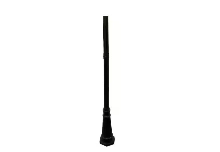 GAMA SONIC Cast Aluminum 79 in. Outdoor Solar Post Light Pole in Black 97SP0
