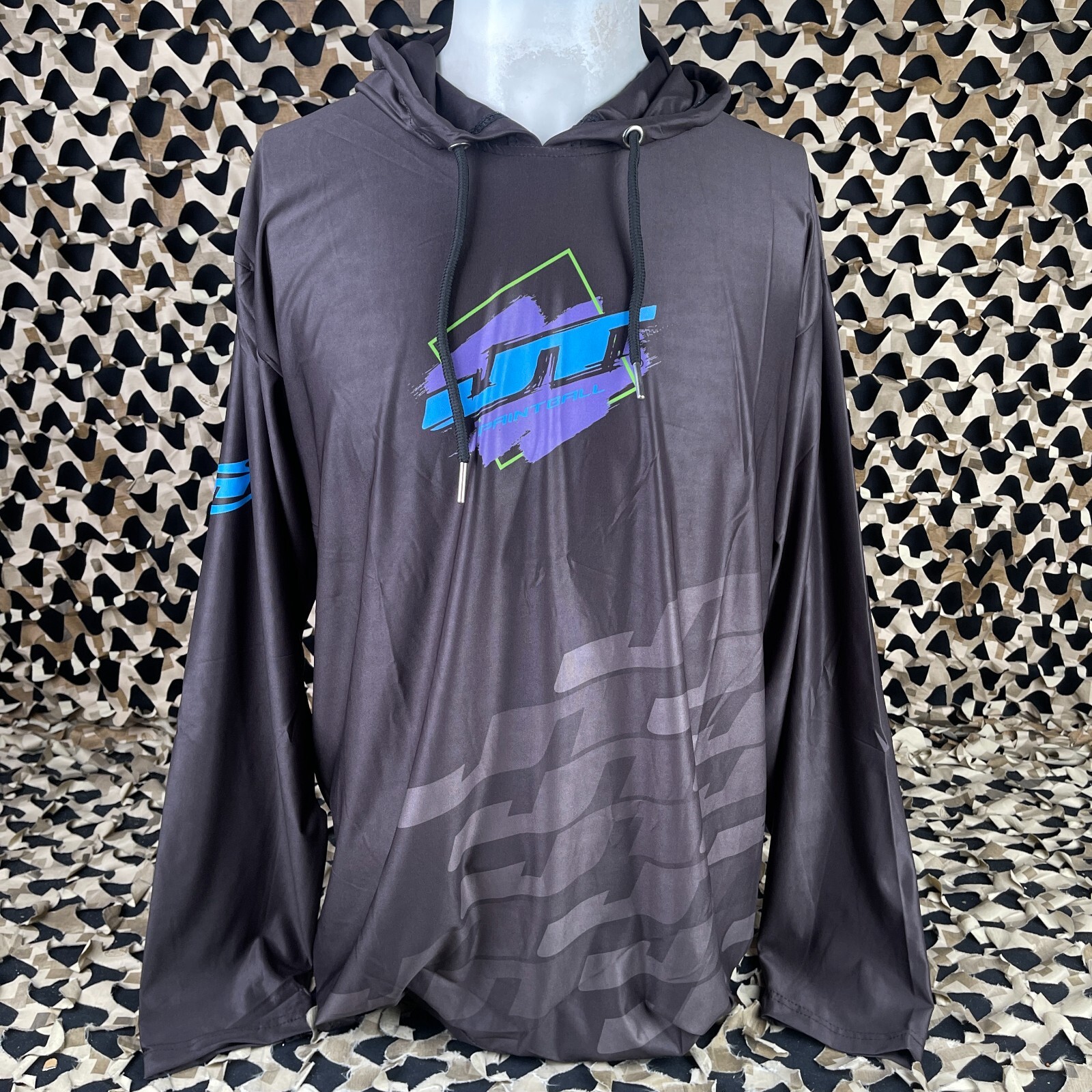 NEW JT Air Shoodie Long Sleeve Shirt w/ Hoodie - Teal/Purple - XXX-Large