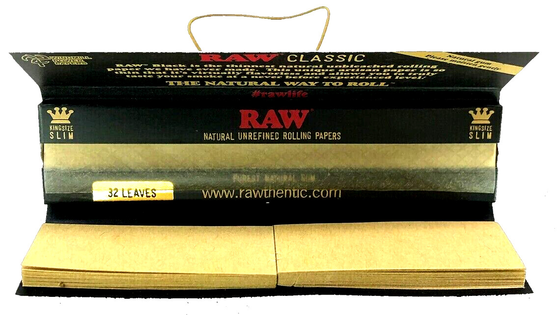 Raw Black King Size Connoisseur Rolling Papers Slim 1 Pack USA SHIPPED