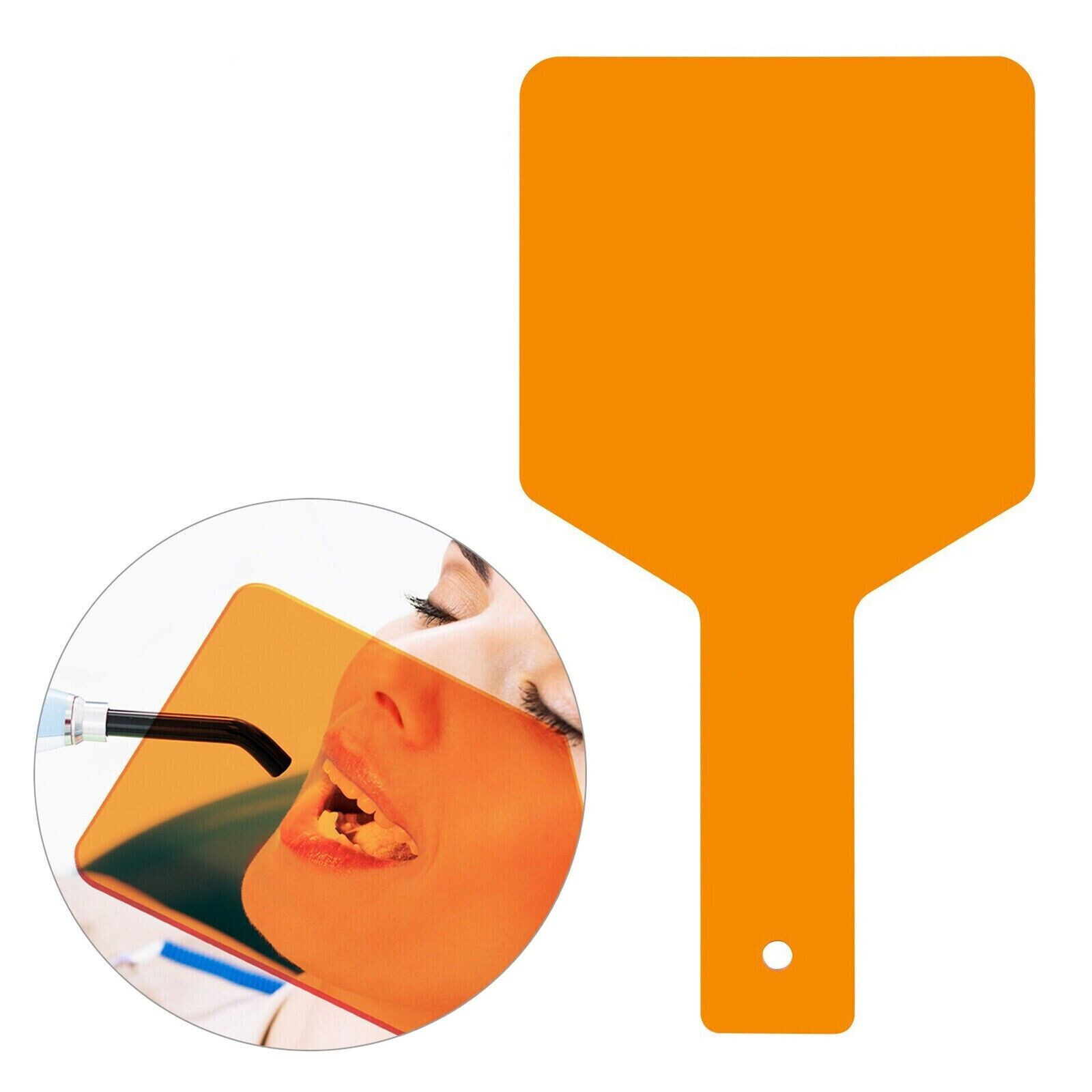 Dental Protective Curing Shield Hand-Held Visible Light Filter Paddle Orange Kit