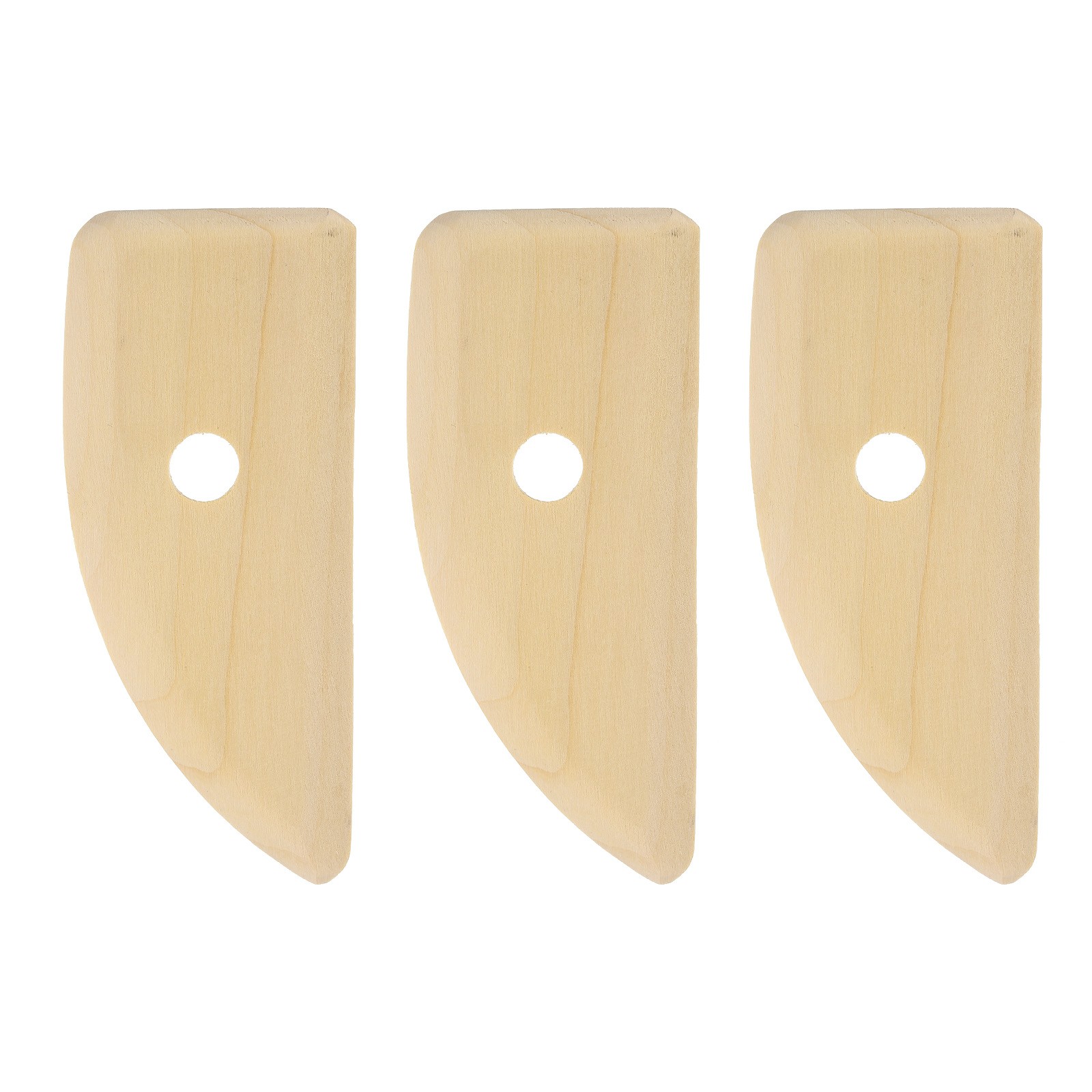 3pcs Pottery Ribs 12cm x 5.3cm Wooden Clay Ceramic Sculpting Tools