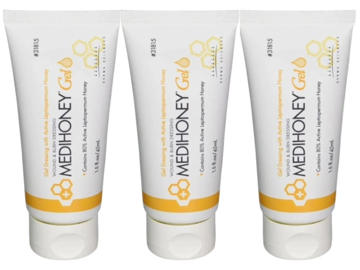 1-3 Packs Medihoney Gel Wound and Burn Dressing from Derma Sciences 1.5 oz New