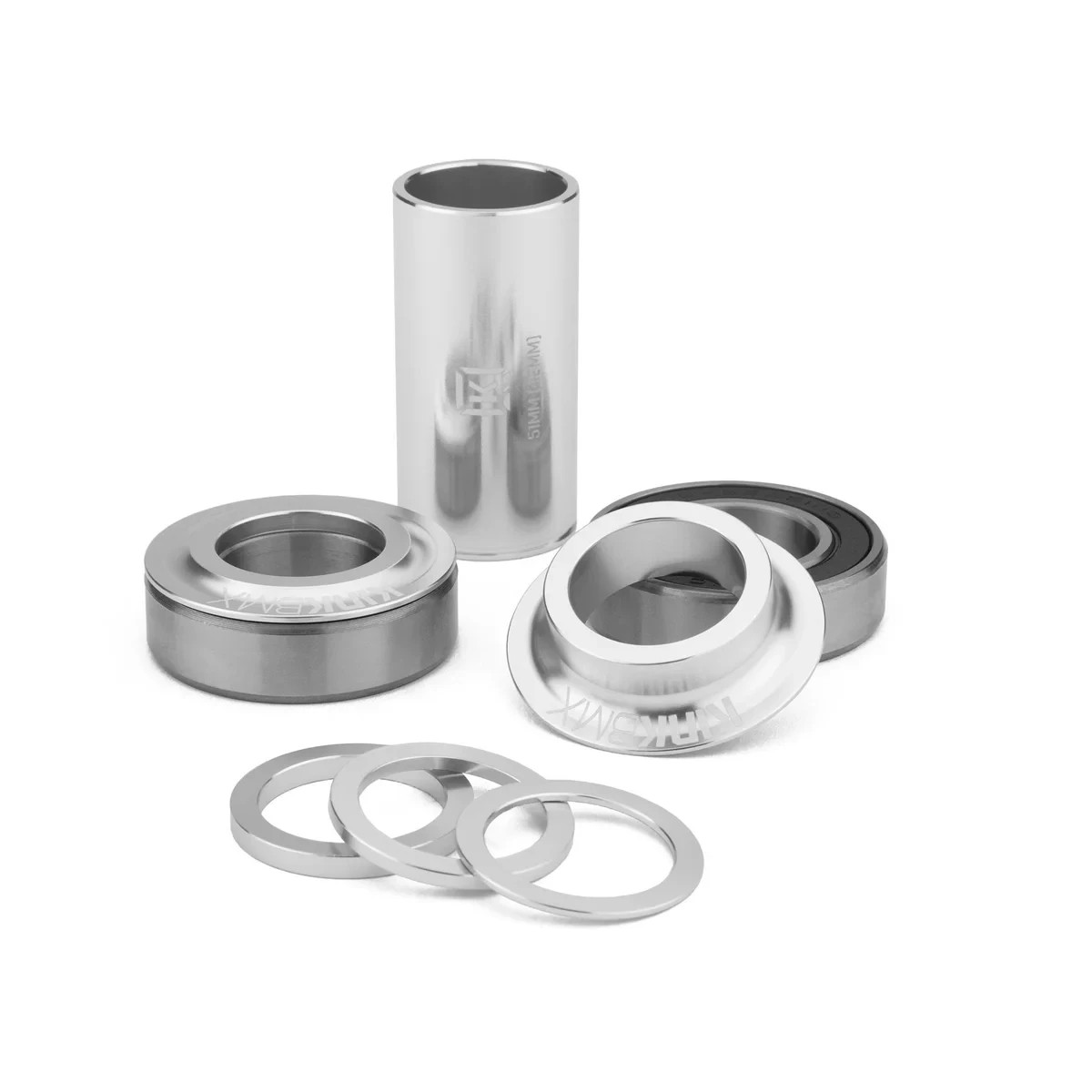 KINK BMX MID BOTTOM BRACKET KIT - SEALED BEARINGS - 22mm - SILVER