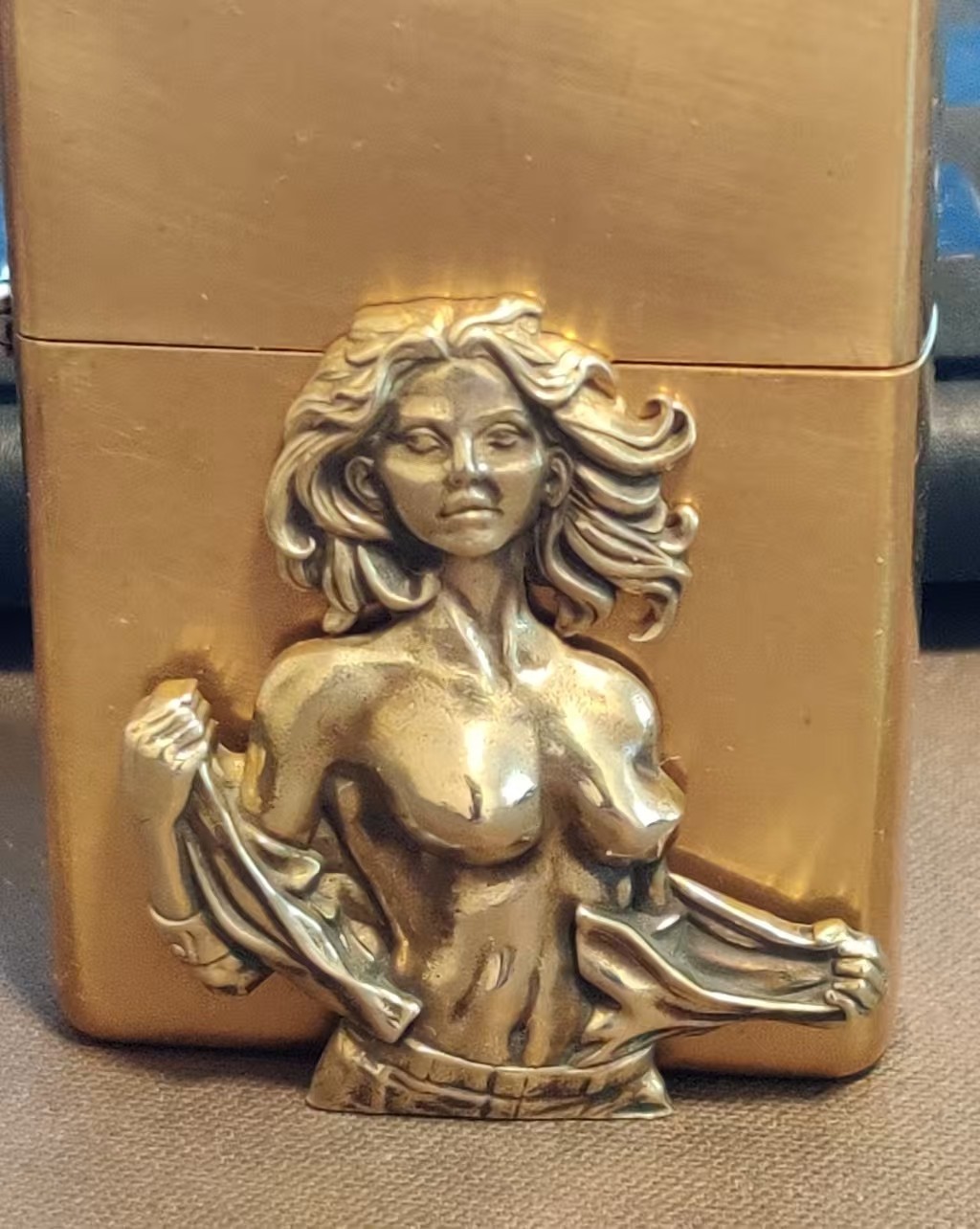 1 piece Brass Sexy undressing girl sticker Lighter DIY Accessory