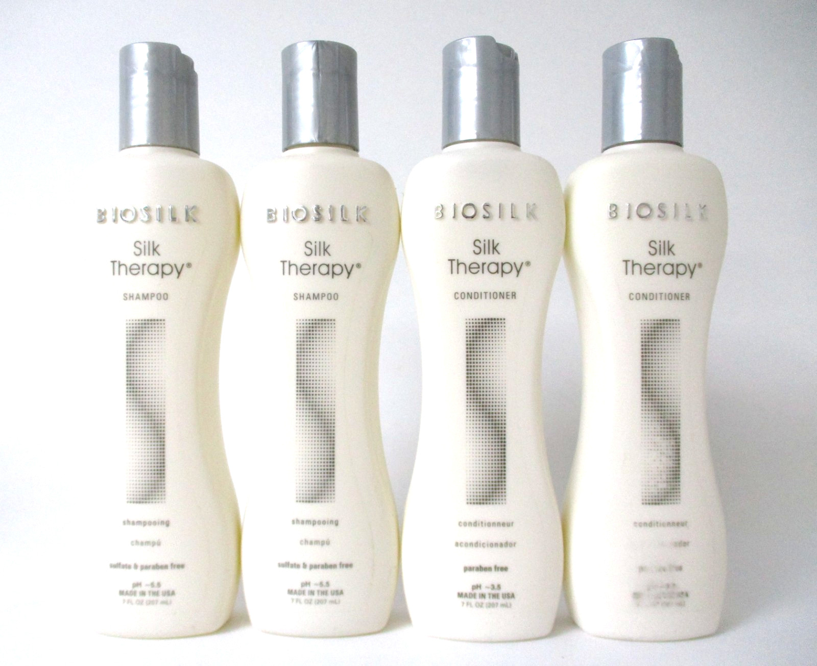 Biosilk Silk Therapy Shampoo and Conditioner 7 oz (4 bottles)