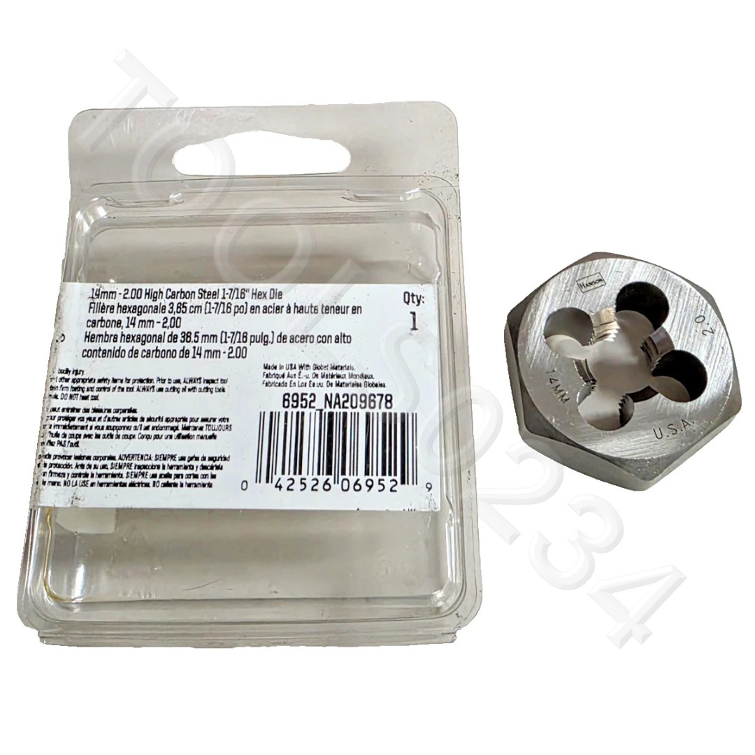 M14 X 2.0 Metric 1.4" Hex Die Irwin Hanson 6952 14MM CS USA RH