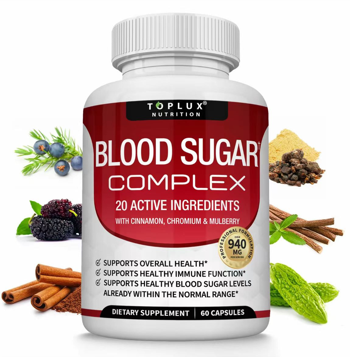Blood Sugar Complex-A Blend of20 Essential Vitamins& Minerals forOptimal Health