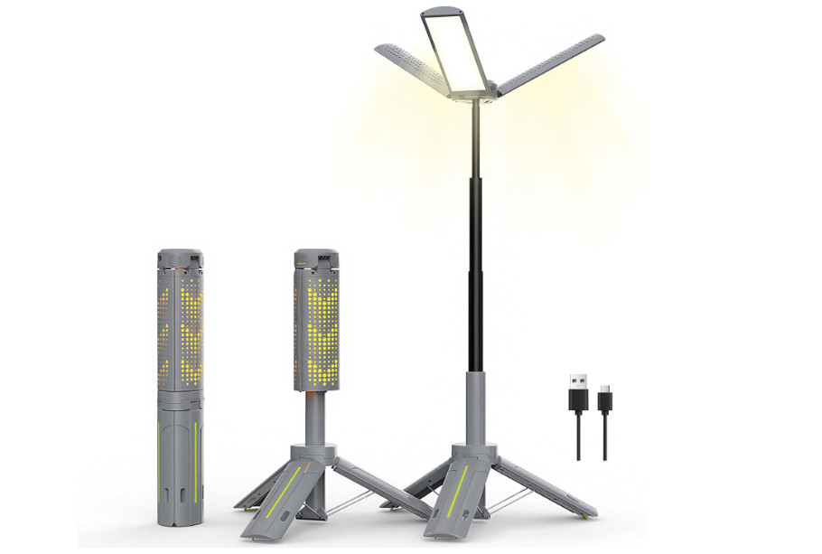 Luz camping telescópica 40'' trípode 1000LM 8000mAh recargable portátil 20H