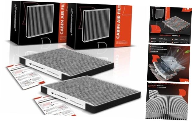 2-PC Cabin Air Filter with Activated Carbon Compatible with Hyundai Accent