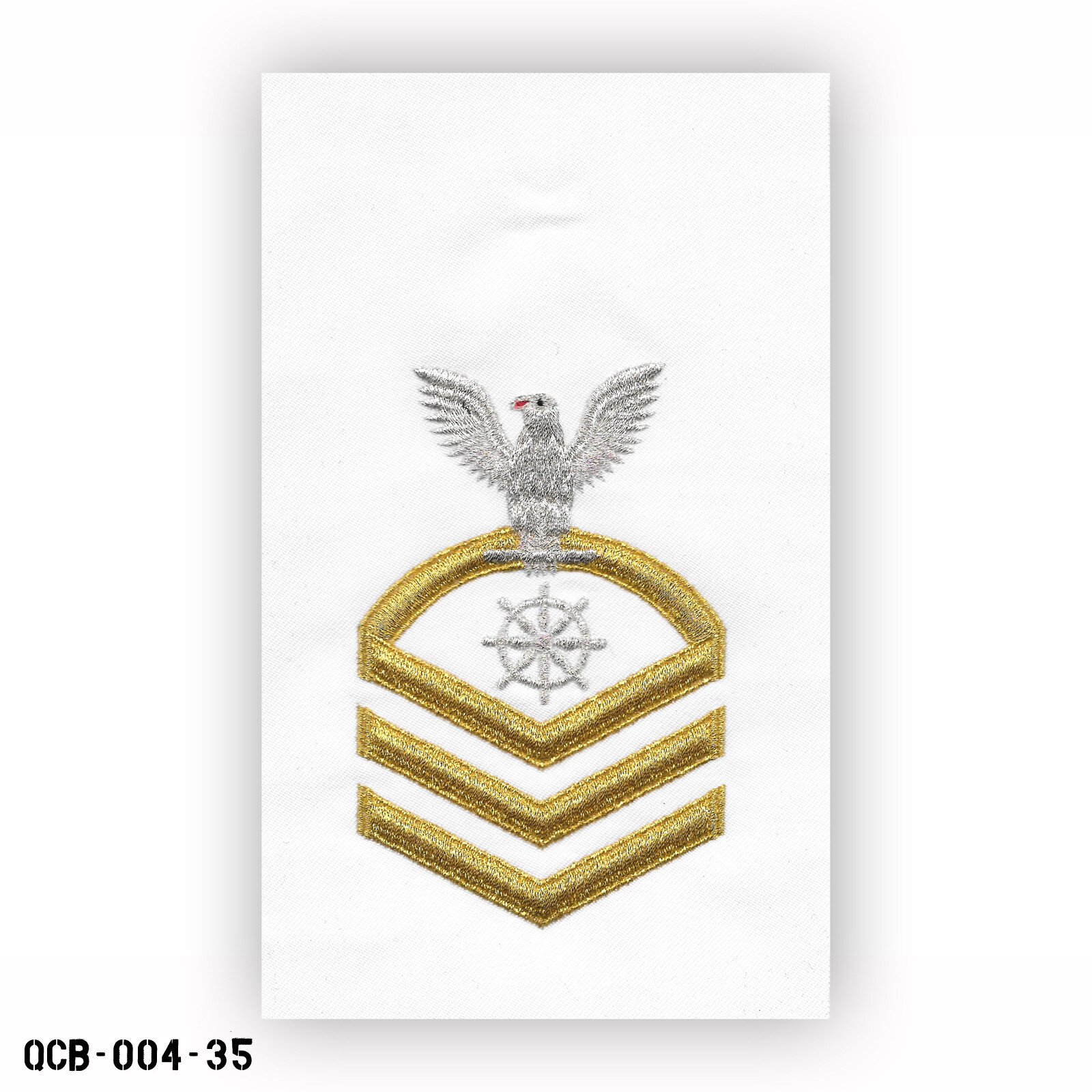 Quartermaster White Sleeve Patch ~ US Navy E-7 Chief Petty Officer CPO ~ NEW