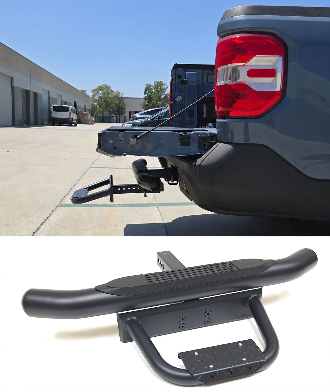 For 2" Receiver Heavy Duty Steel Tow Hitch Drop Step Bar Black Extend Extendable
