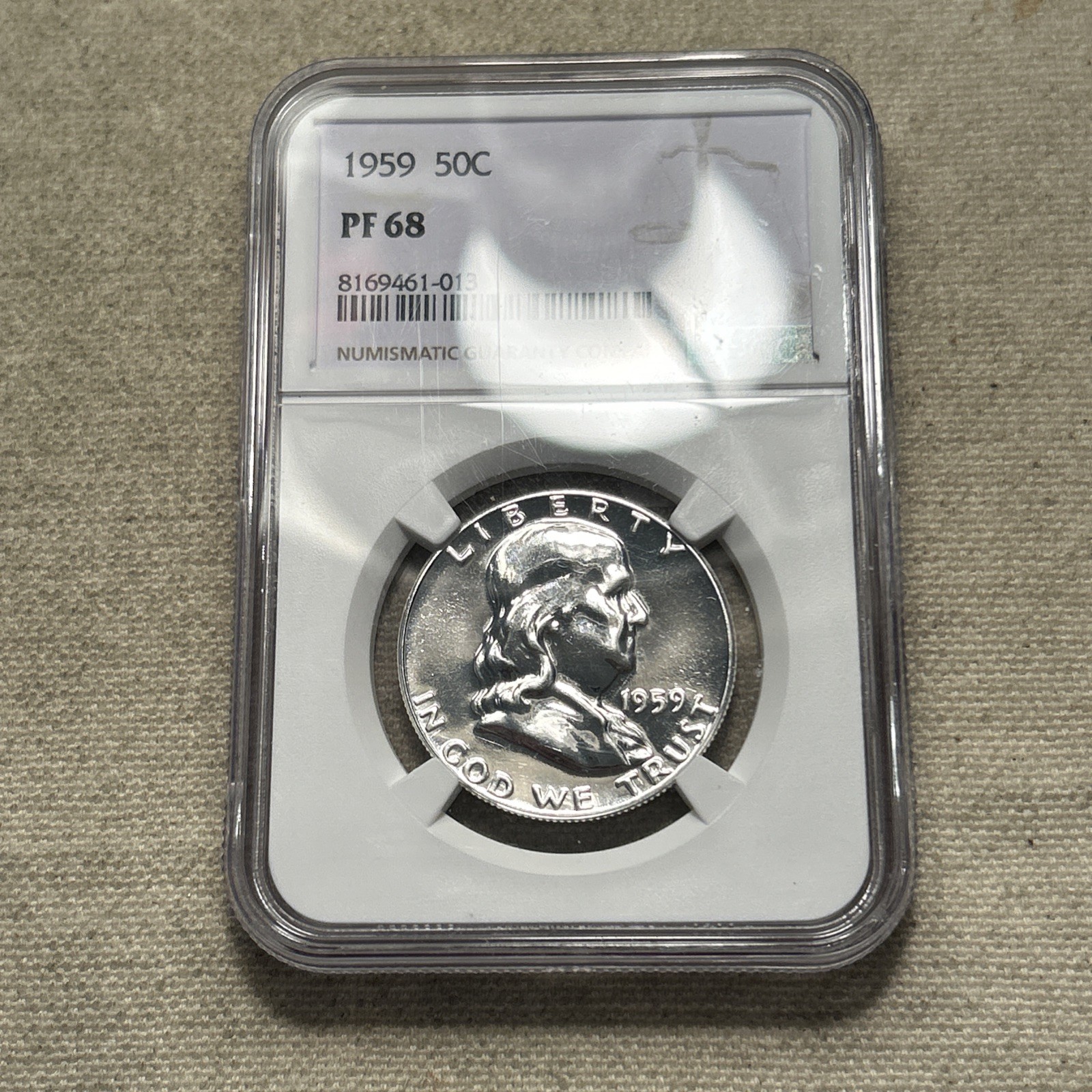 1959 50C Proof Silver Franklin Half Dollar NGC Graded PF 68 JY A023