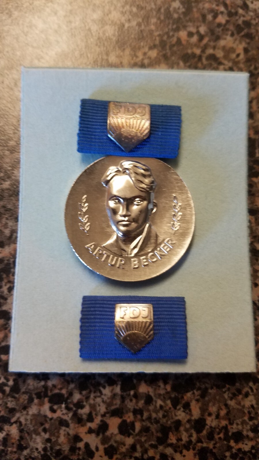 DDR EAST GERMANY FDJ ARTUR BECKER SILVER MEDAL COLD WAR WARSAW PACT