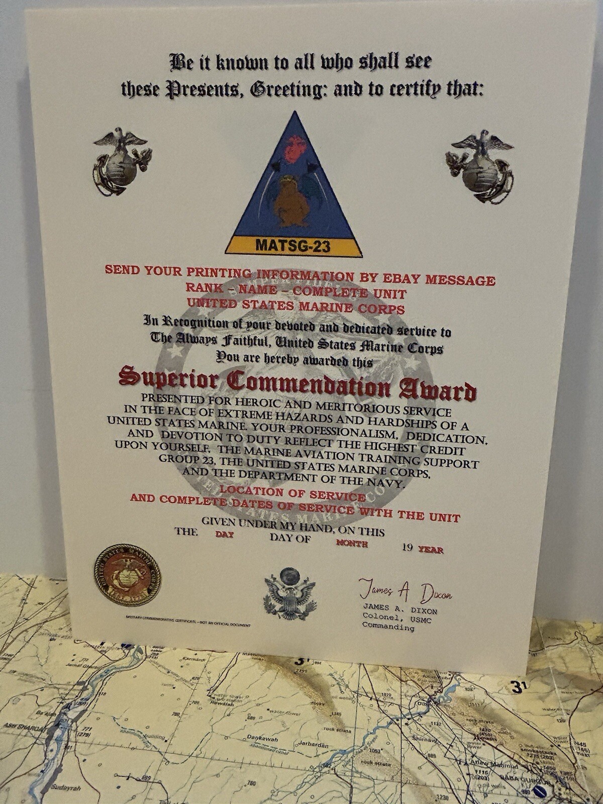 U.S.M.C. / AVIATION TRAINING SUPPORT GROUP 23 - SUPERIOR COMMENDATION AWARD