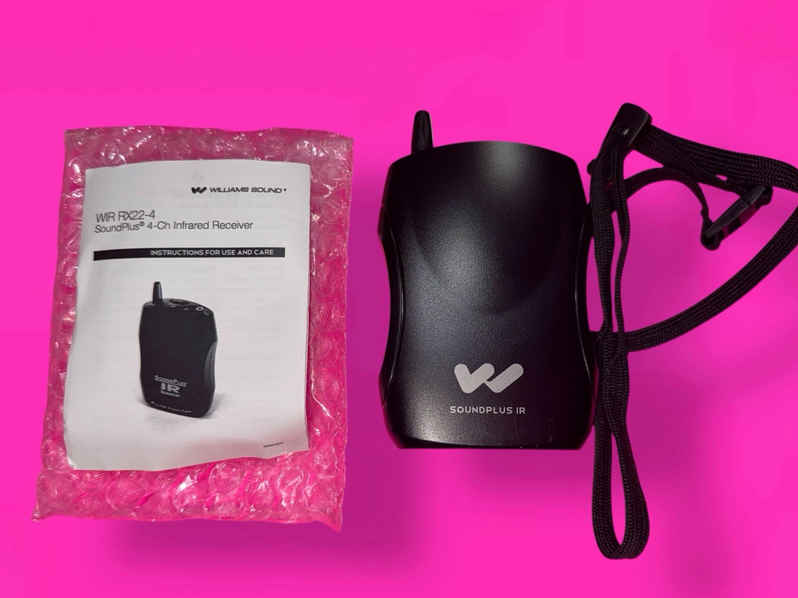 Williams Sound SoundPlus WIR RX22-4 4-Channel Infrared IR Bodypack Receiver NEW!