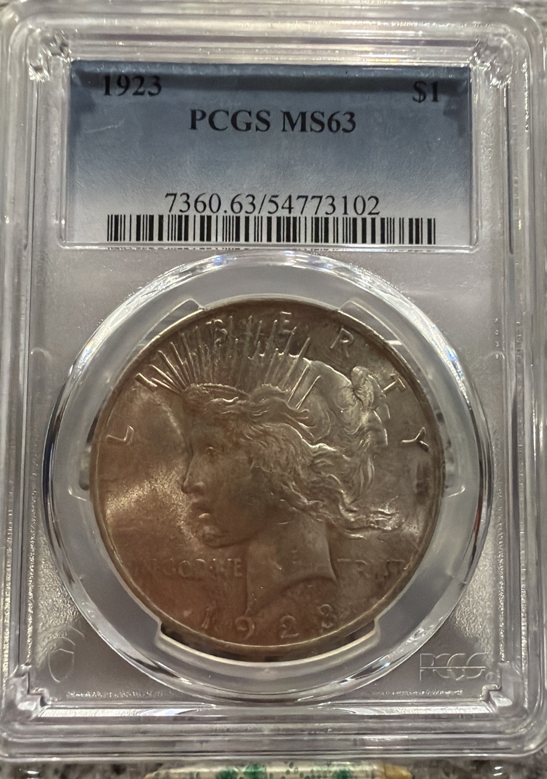 1923–P U.S. PEACE SILVER DOLLAR - MS 63 - PCGS GRADED!  072317