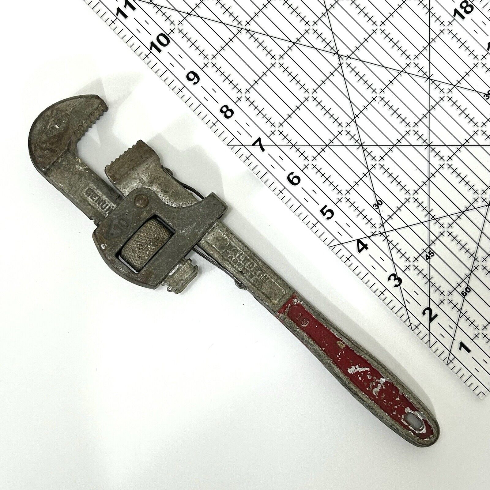 Vintage Genuine Stillson Walworth 10 Pipe Monkey Wrench Steel USA 10" adjustable
