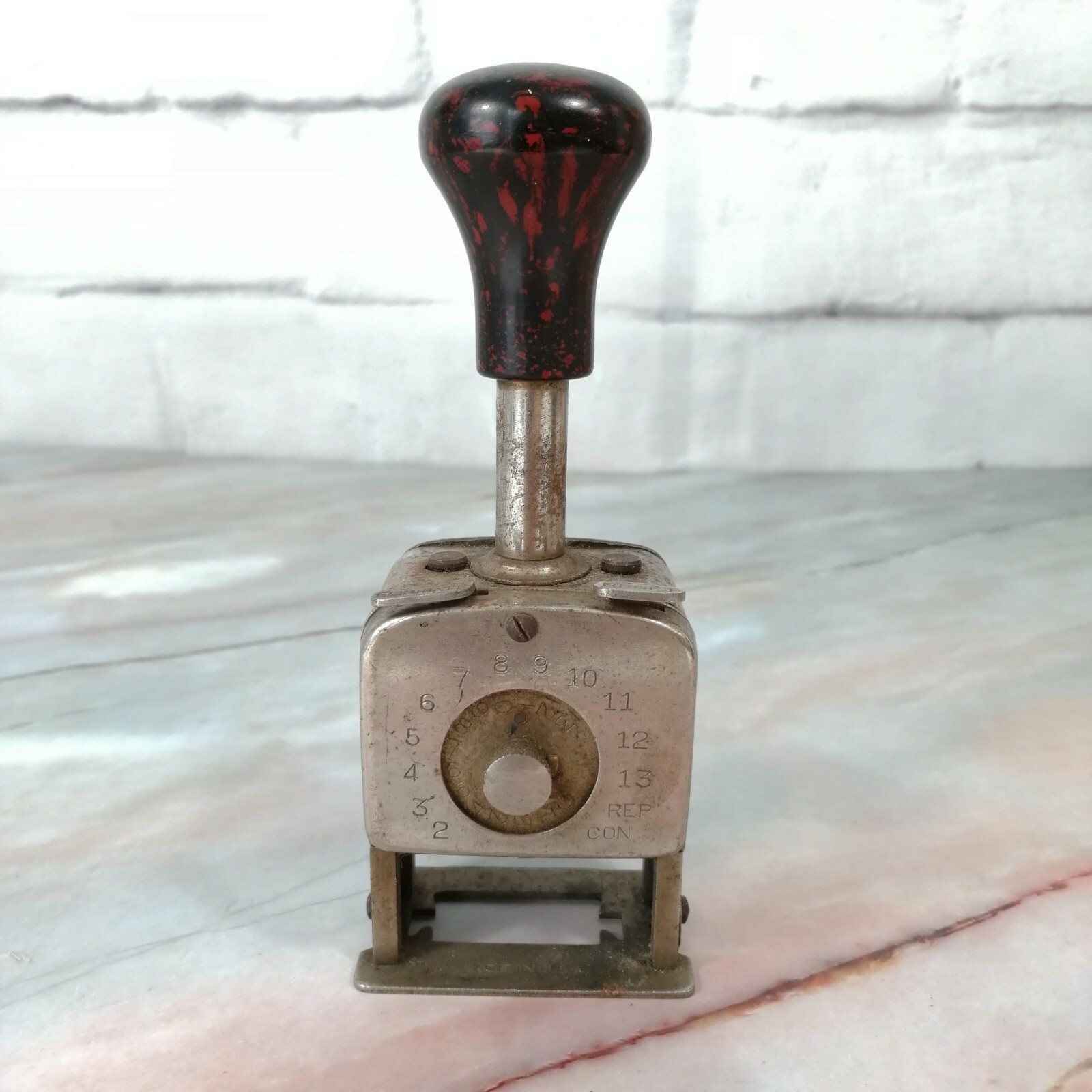 Vintage ROBERTS Numbering Machine Co. Model No. 90 (GOOD) 6.50"