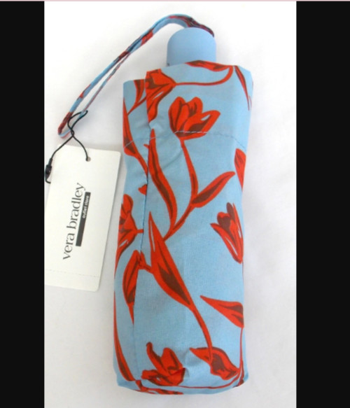 Vera Bradley FLOATING TULIPS Mini Umbrella Auto open/close NWTS