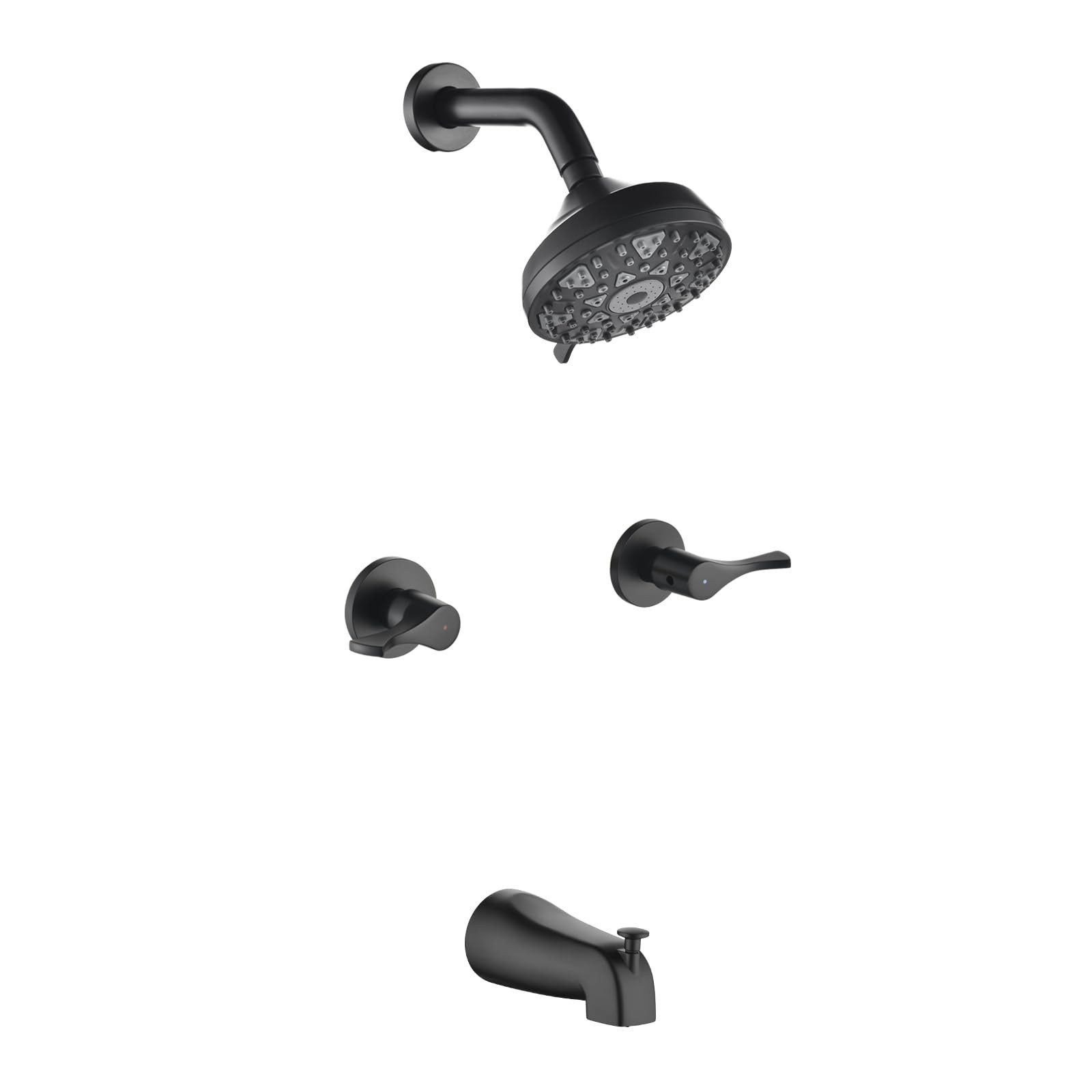2 Handles Shower Faucet Set with Tub Spout Bathtub Shower Faucet Combo Set Sh...
