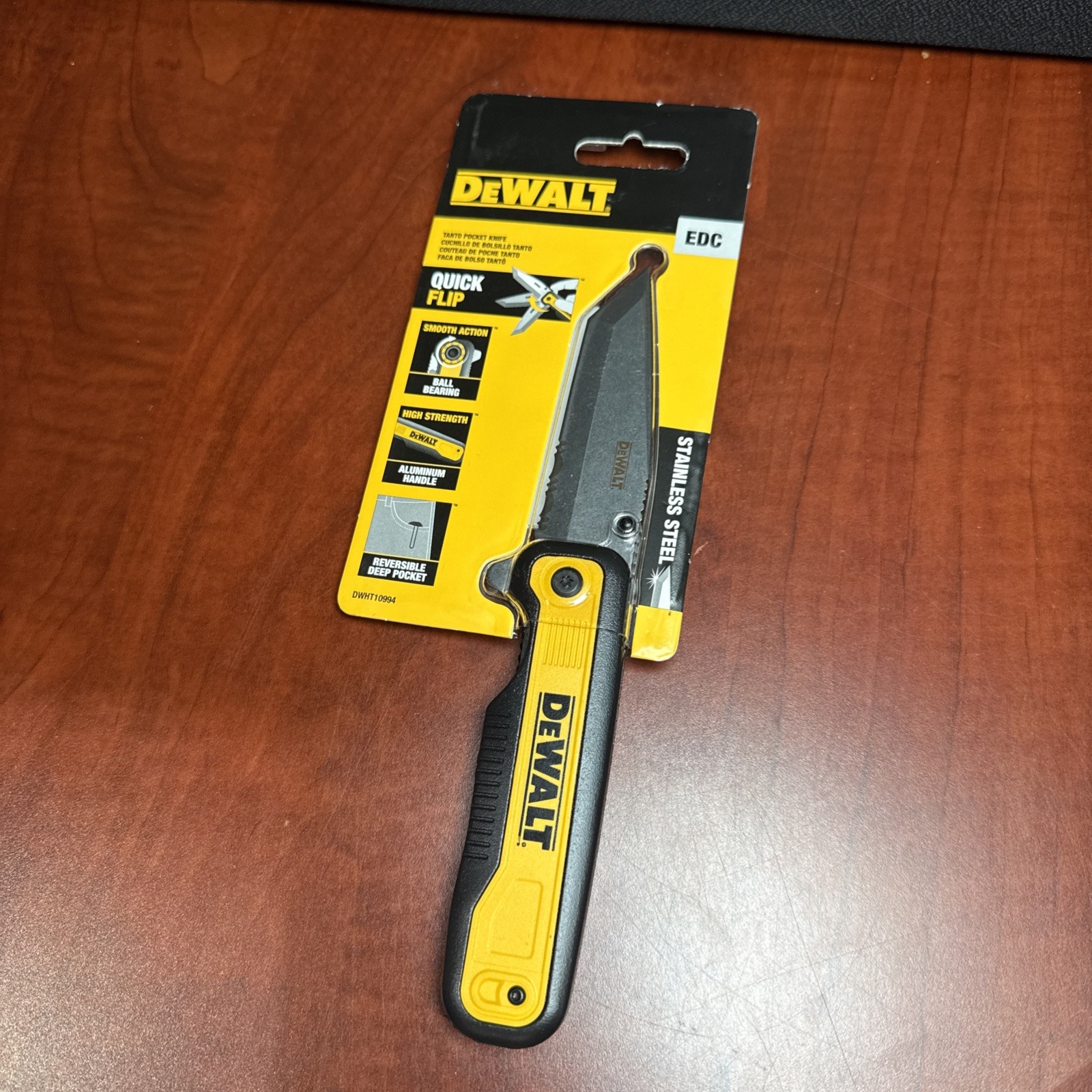 Dewalt DWHT10994 Tanto Folding Pocket Knife Stainless Steel Blade EDC (9948) New