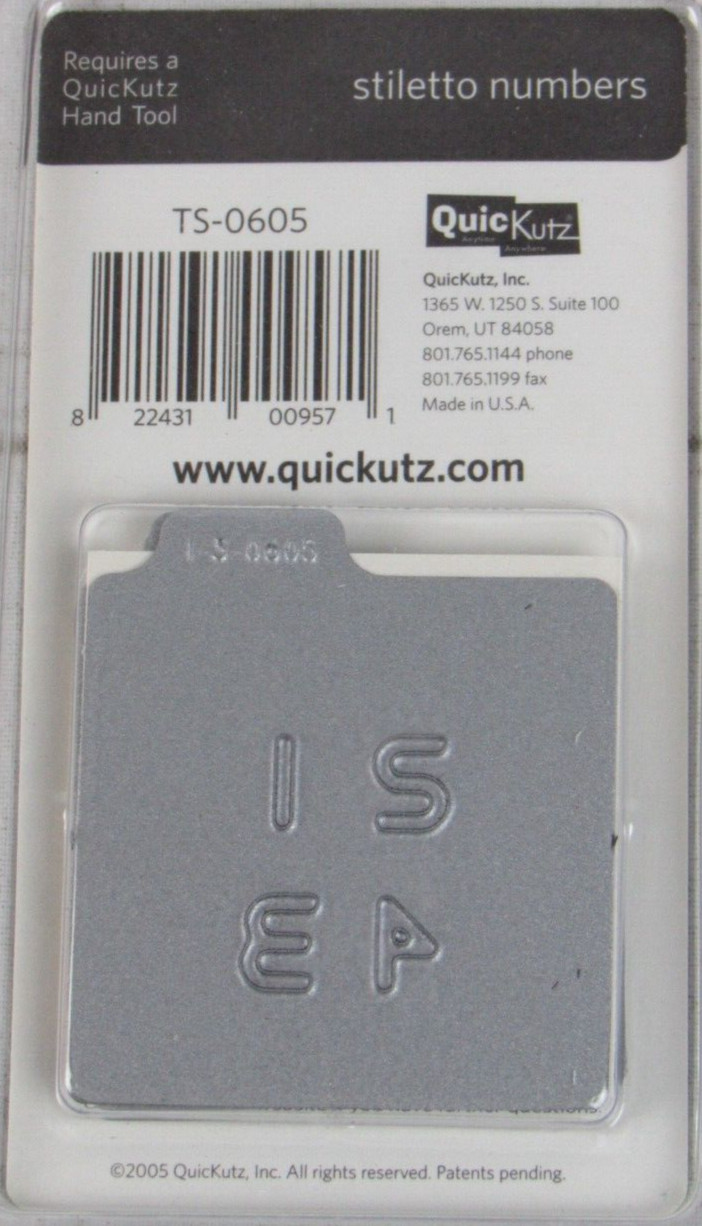 QuicKutz Stiletto Numbers 2x2, 3 Cutting Die Set TS-0605