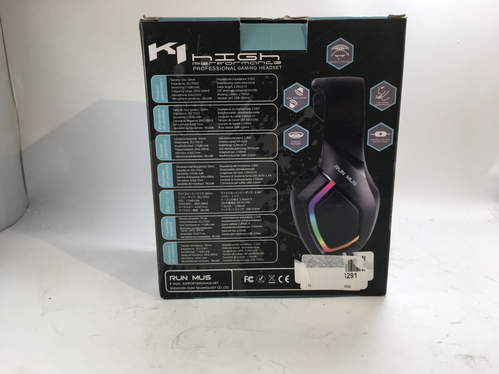 RunMus K1 high performance professional Gaming Headset