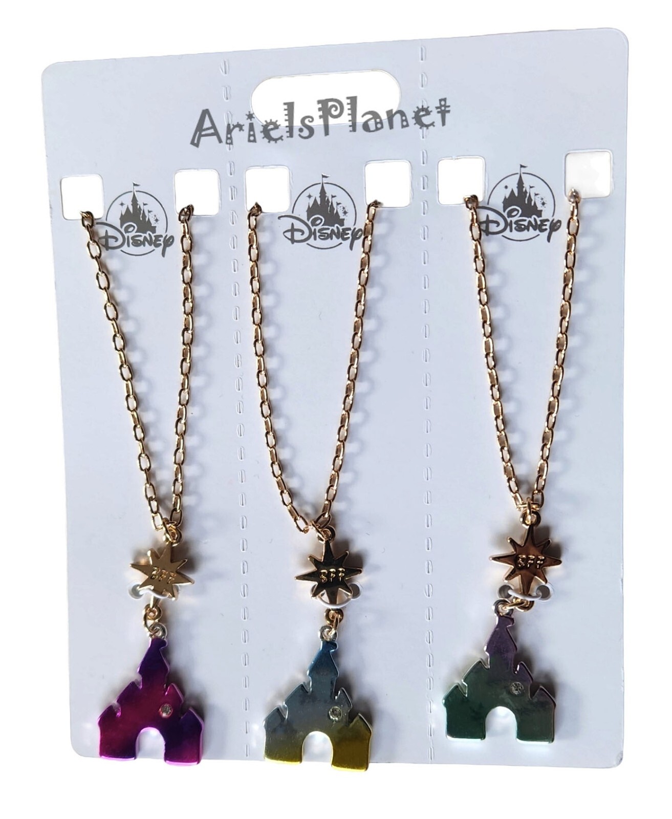 Disney Parks Best Friend Trio Cinderella Castle Necklace Set of 3